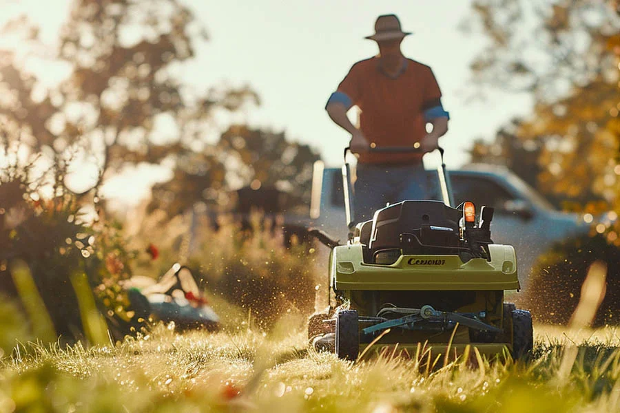 battery operated push lawn mowers